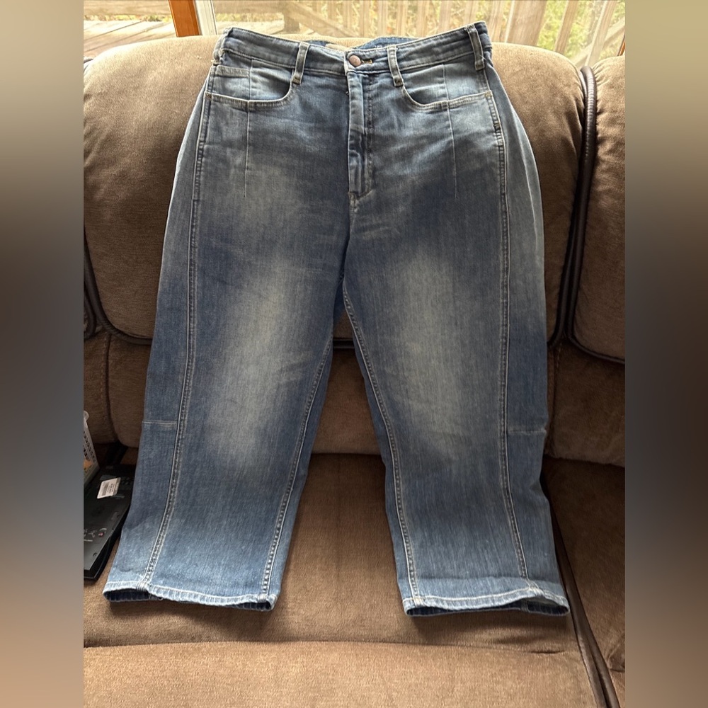 Pilcro Anthropologie The Kenna Mid-Rise Heritage Barrel Wide Leg Ankle Jeans 28